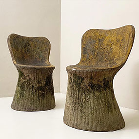 coppai di sedie vintage in cemento anni50 a 1531 E